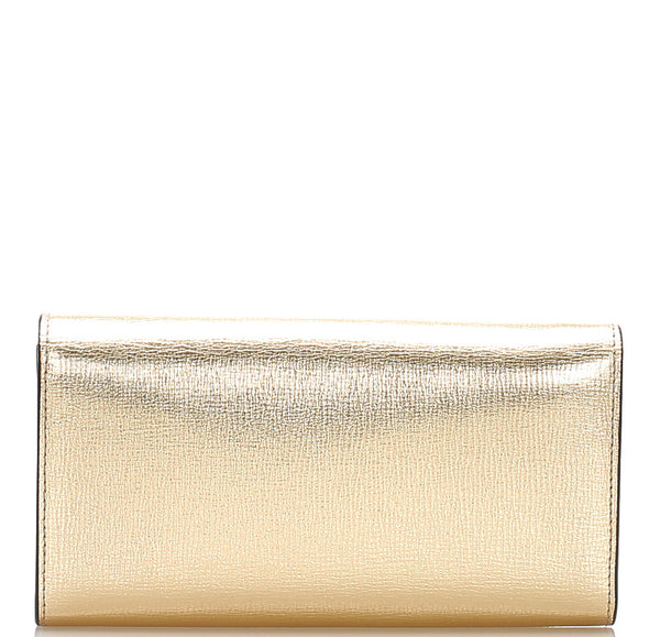 サルヴァトーレフェラガモ ガンチーニ KM 22 D292 ゴールド レザー ウォレットチェーン レディース Salvatore Ferragamo 中古