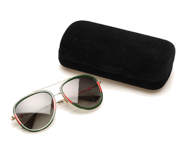 グッチ ゴールド ブラウン メッキ サングラス ユニセックス GUCCI 中古