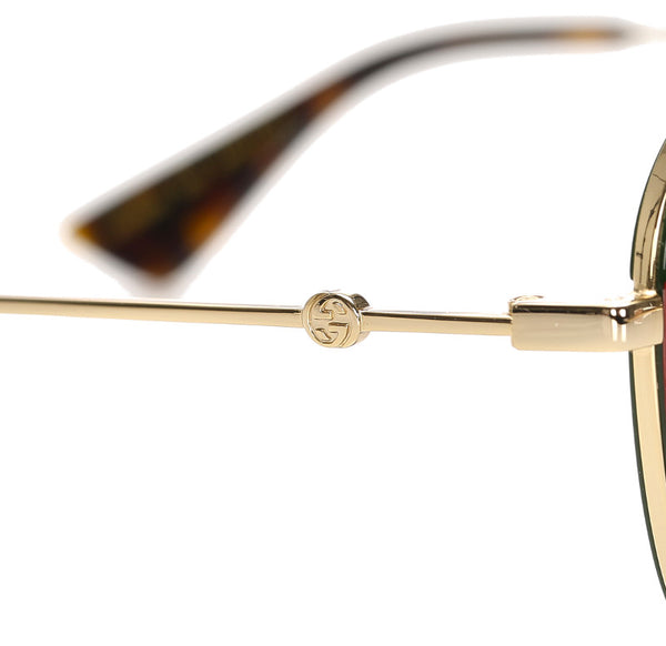 グッチ ゴールド ブラウン メッキ サングラス ユニセックス GUCCI 中古