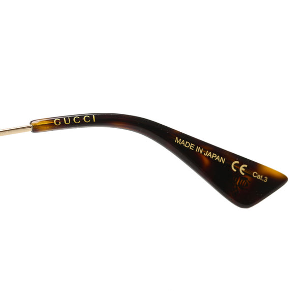 グッチ ゴールド ブラウン メッキ サングラス ユニセックス GUCCI 中古
