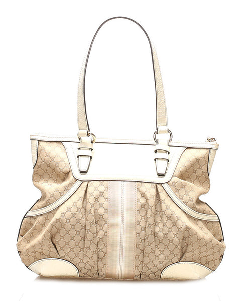 セリーヌ ベージュ ホワイト キャンバス レザー ショルダーバッグ レディース CELINE 中古