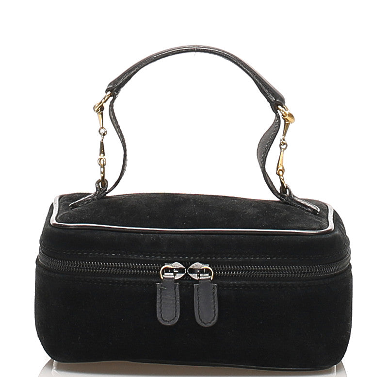 グッチ 032・1705・0141 ブラック スウェード バニティバッグ レディース GUCCI 中古