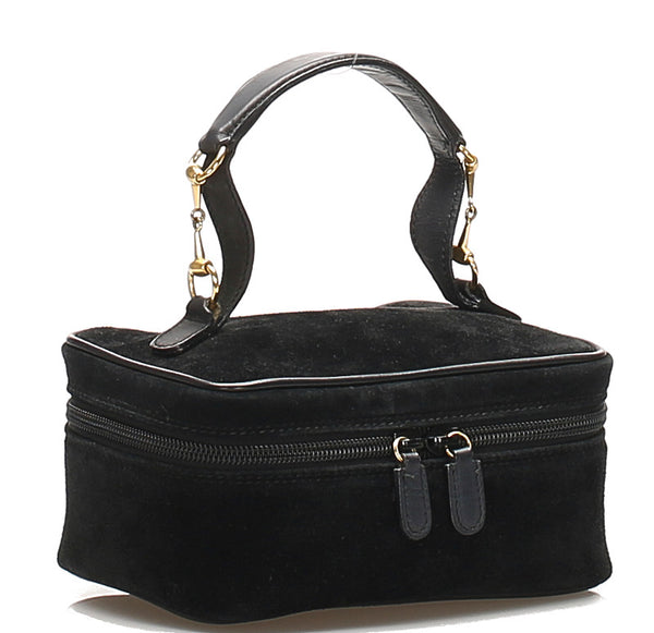 グッチ 032・1705・0141 ブラック スウェード バニティバッグ レディース GUCCI 中古