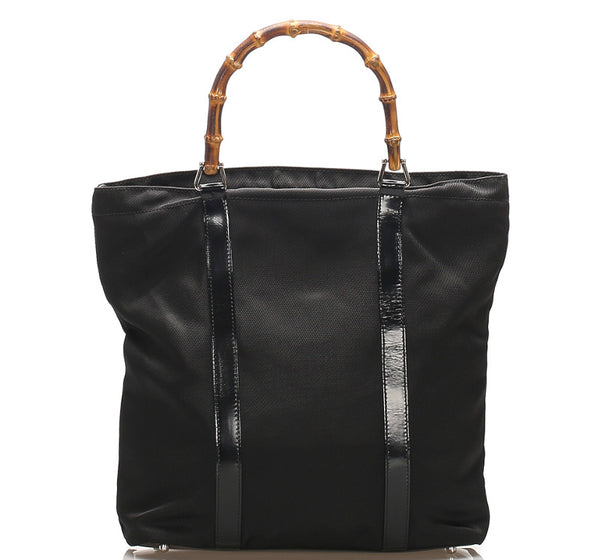 グッチ バンブー 000.1998 ブラック ナイロン トートバッグ レディース GUCCI 中古