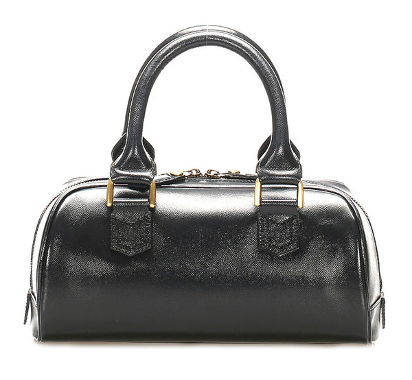 バーバリー ブラック レザー ボストンバッグ レディース BURBERRY 中古