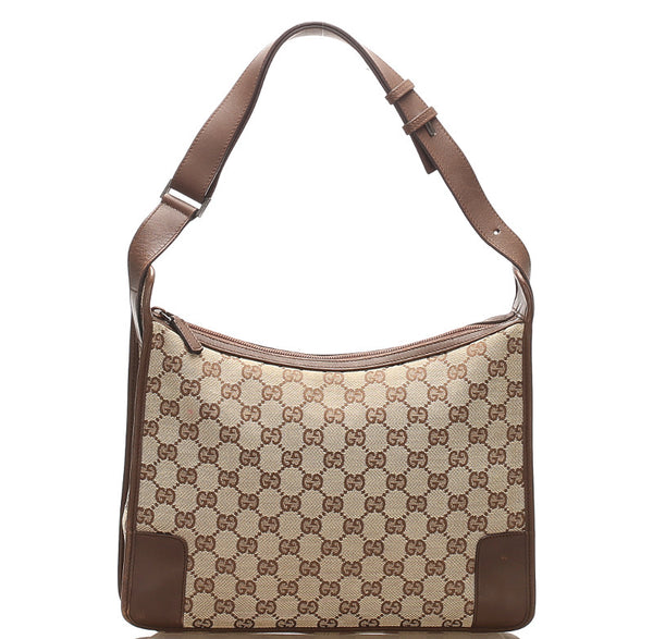 グッチ GGキャンバス 001・4205 ブラウン キャンバス レザー ショルダーバッグ レディース GUCCI 中古