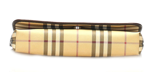 バーバリー ノバチェック ベージュ ブラウン PVC レザー ショルダーバッグ レディース BURBERRY 中古