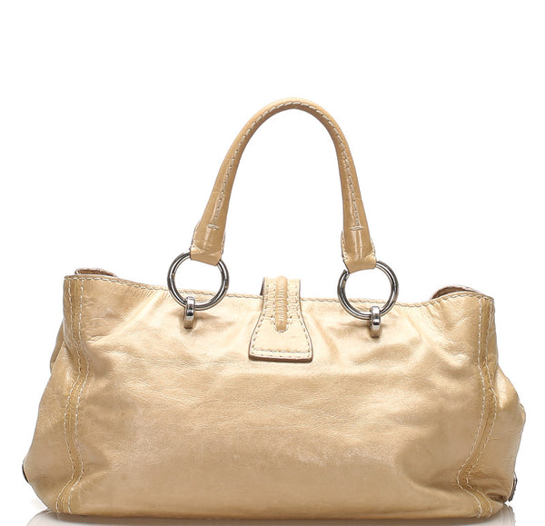 プラダ BN2067 ベージュ レザー ハンドバッグ レディース PRADA 中古