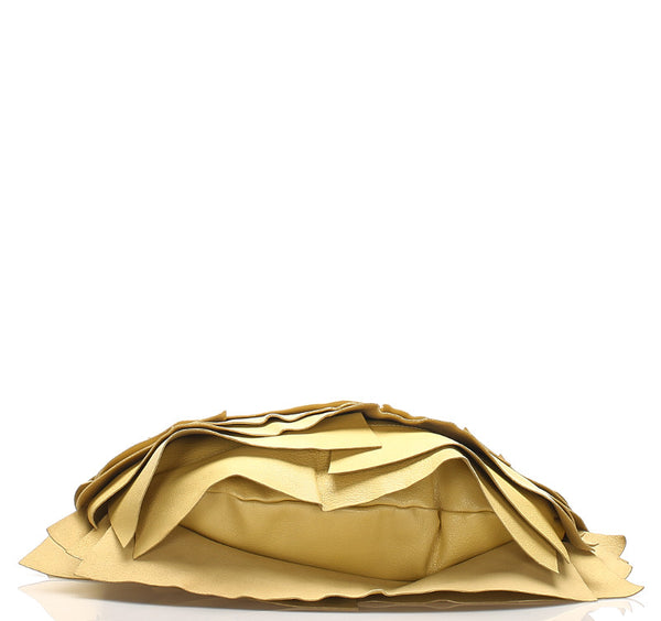 イヴ サンローラン ティアード イエロー レザー ショルダーバッグ レディース YVES SAINT LAURENT 中古