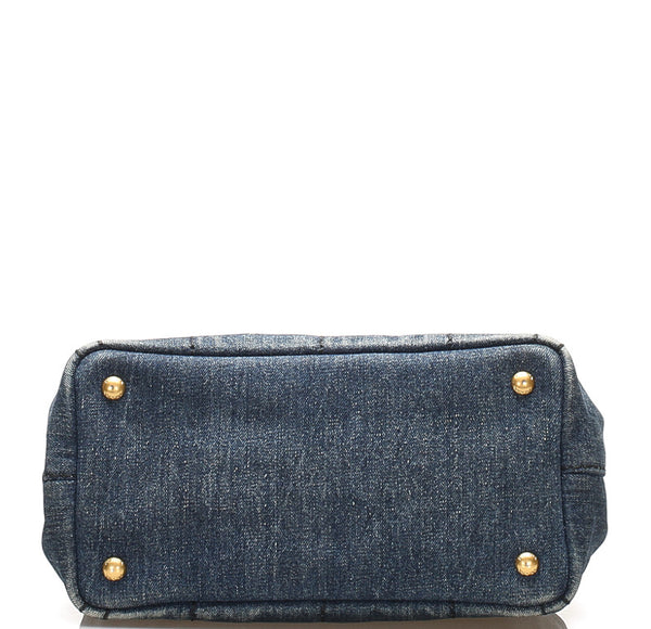 プラダ カナパ B2439G ブルー デニム ハンドバッグ レディース PRADA 中古