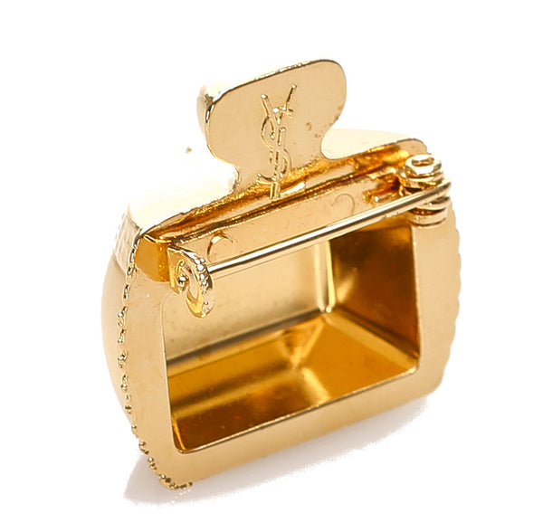 サンローラン ゴールド メッキ ブローチ レディース SAINT LAURENT 中古
