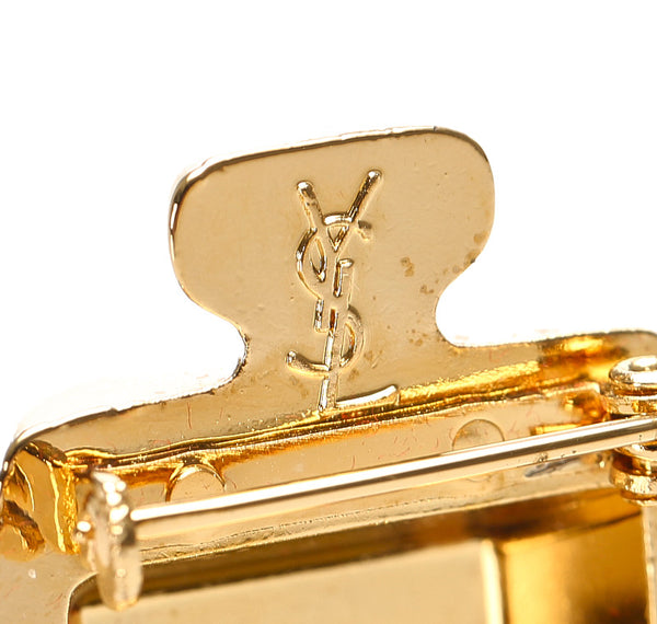 サンローラン ゴールド メッキ ブローチ レディース SAINT LAURENT 中古