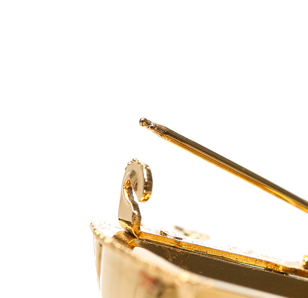 サンローラン ゴールド メッキ ブローチ レディース SAINT LAURENT 中古