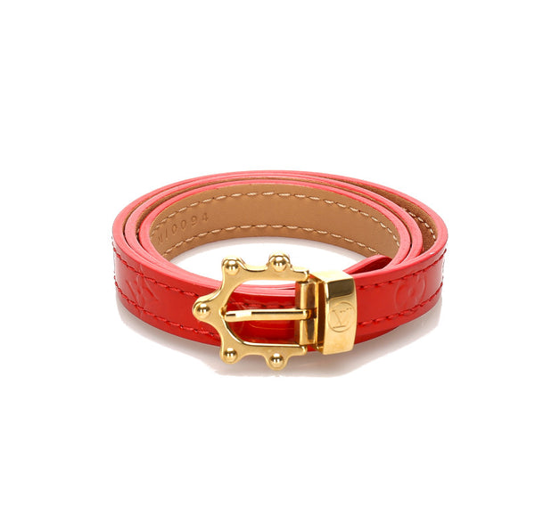ルイ ヴィトン M91402 レッド パテントレザー ヴェルニ リプルトゥール ブレスレット レディース LOUIS VUITTON 中古