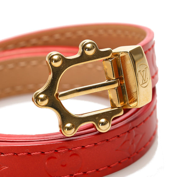 ルイ ヴィトン M91402 レッド パテントレザー ヴェルニ リプルトゥール ブレスレット レディース LOUIS VUITTON 中古