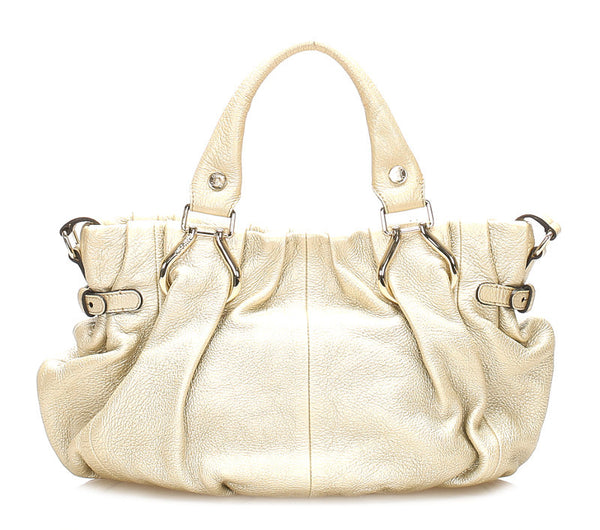 セリーヌ ゴールド レザー ハンドバッグ レディース CELINE 中古
