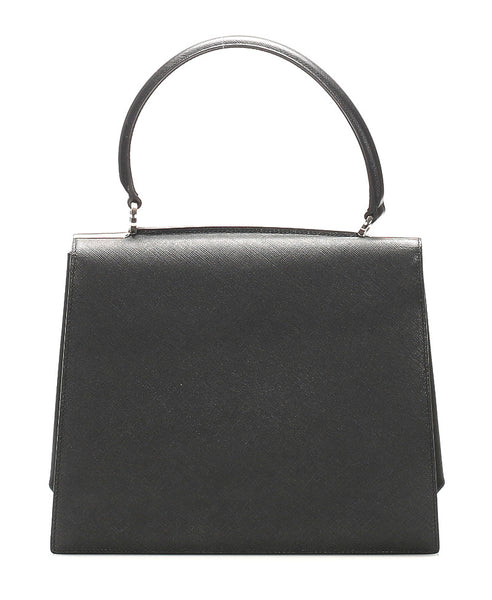 サルヴァトーレフェラガモ ガンチーニ EO-21 4829 ブラック レザー ハンドバッグ レディース Salvatore Ferragamo 【中古】