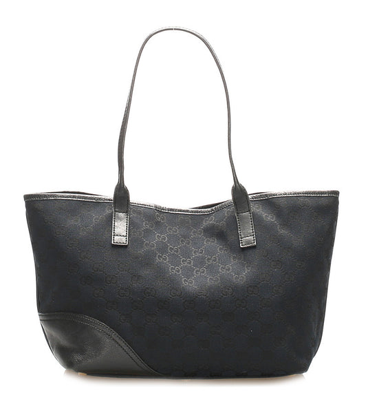 グッチ GGキャンバス 169946 ブラック キャンバス レザー トートバッグ レディース GUCCI 中古