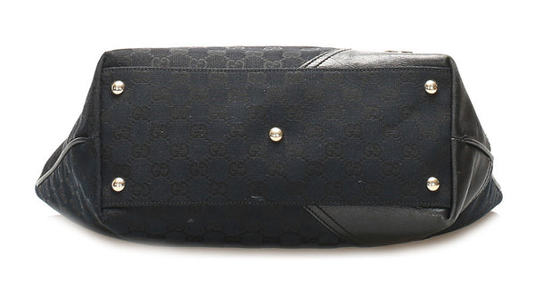 グッチ GGキャンバス 169946 ブラック キャンバス レザー トートバッグ レディース GUCCI 中古