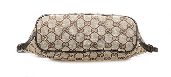 グッチ GGキャンバス 07198 ブラウン キャンバス レザー ポーチ レディース GUCCI 中古