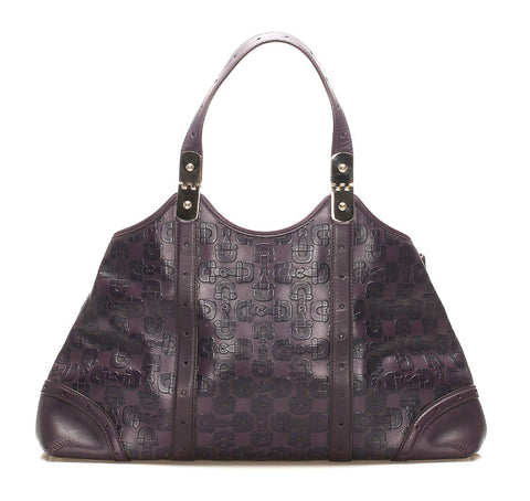 グッチ ホースビット 145769 パープル レザー トートバッグ レディース GUCCI 中古
