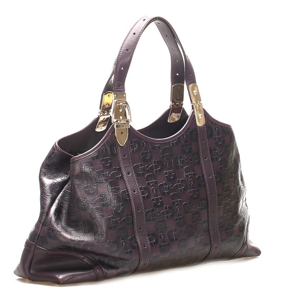 グッチ ホースビット 145769 パープル レザー トートバッグ レディース GUCCI 中古