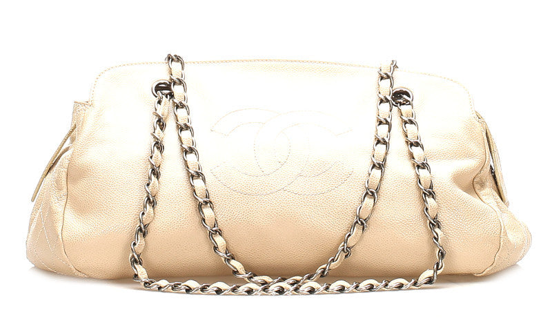 シャネル ココマーク アイボリー レザー チェーン ショルダーバッグ レディース CHANEL 中古