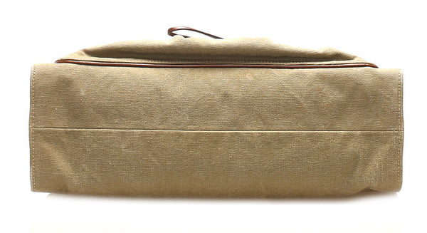 グッチ バンブー 109138 カーキ ブラウン キャンバス レザー ハンドバッグ レディース GUCCI 中古