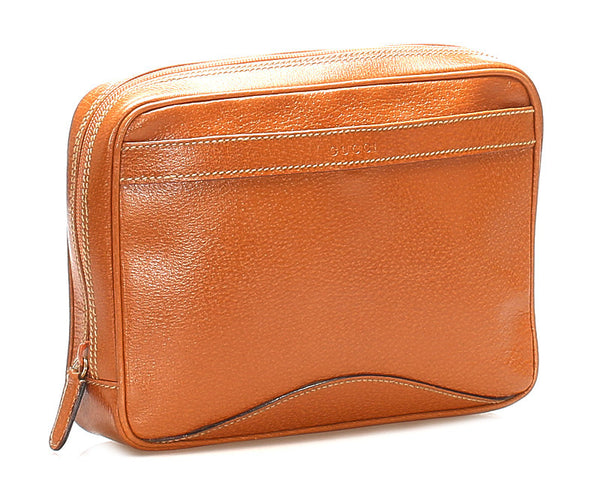 グッチ 018 2020 3702 ブラウン レザー セカンドバッグ メンズ GUCCI 中古