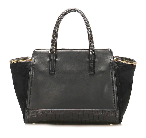 サルヴァトーレフェラガモ ガンチーニ EZ-21 E955 ブラック ゴールド レザー ハラコ ショルダーバッグ レディース Salvatore Ferragamo 【中古】