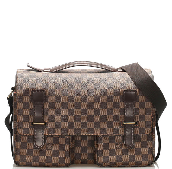 ルイ ヴィトン ダミエ ブロードウェイ N42270 ブラウン PVC レザー 肩掛け ショルダーバッグ ユニセックス LOUIS VUITTON 中古