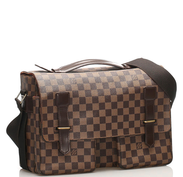 ルイ ヴィトン ダミエ ブロードウェイ N42270 ブラウン PVC レザー 肩掛け ショルダーバッグ ユニセックス LOUIS VUITTON 中古