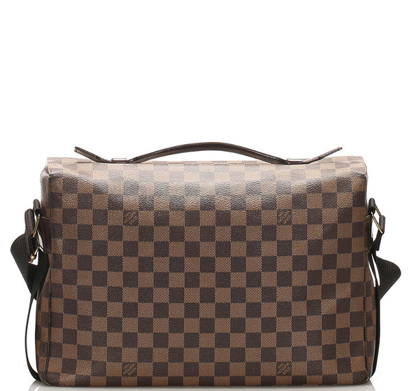 ルイ ヴィトン ダミエ ブロードウェイ N42270 ブラウン PVC レザー 肩掛け ショルダーバッグ ユニセックス LOUIS VUITTON 中古