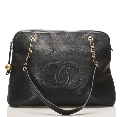 シャネル ココマーク ブラック キャビアスキン チェーン ショルダーバッグ レディース CHANEL 中古