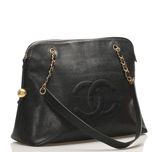シャネル ココマーク ブラック キャビアスキン チェーン ショルダーバッグ レディース CHANEL 中古