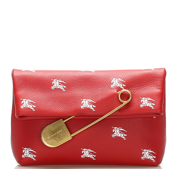 バーバリー レッド レザー クラッチバッグ ユニセックス BURBERRY 中古