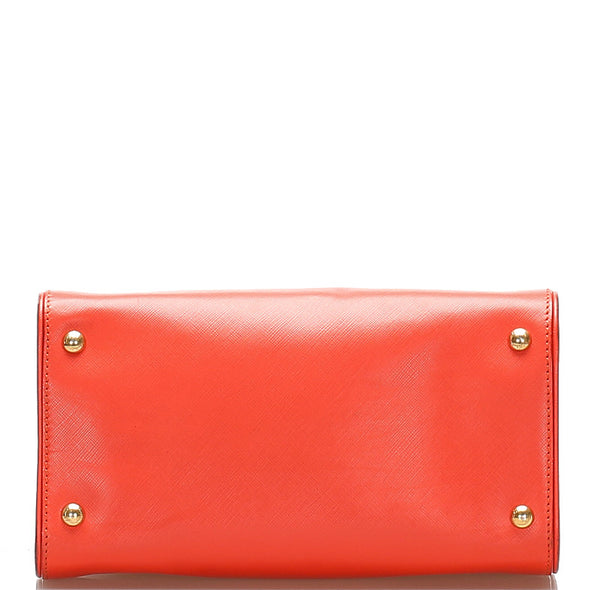 サルヴァトーレフェラガモ ガンチーニ DY-21 D290 オレンジ レッド レザー ハンドバッグ レディース Salvatore Ferragamo 中古