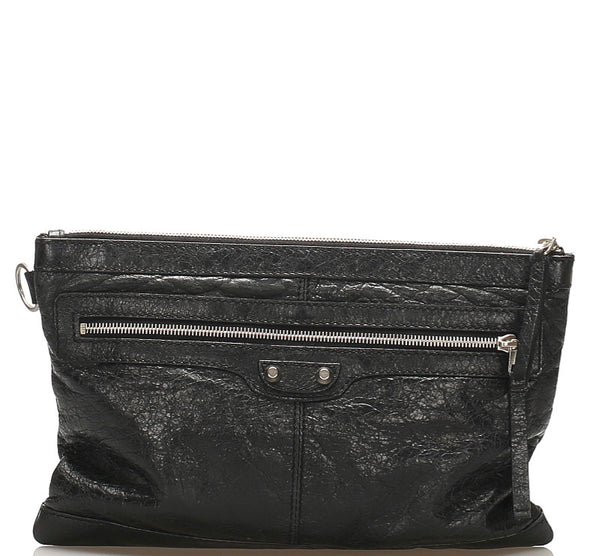 バレンシアガ 273022 ブラック レザー クラッチバッグ ユニセックス BALENCIAGA 中古