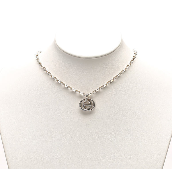 グッチ シルバー シルバー925 インターロッキング ネックレス ユニセックス GUCCI 中古