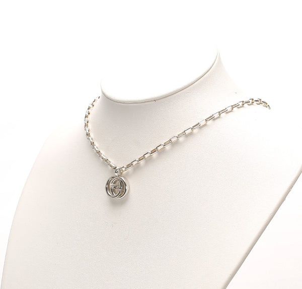 グッチ シルバー シルバー925 インターロッキング ネックレス ユニセックス GUCCI 中古