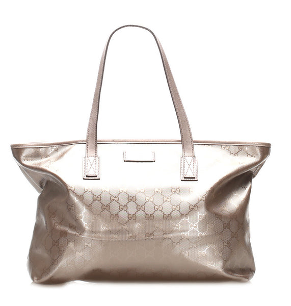 グッチ GGインプリメ 211137 メタリック ピンク PVC レザー ショルダーバッグ トートバッグ レディース GUCCI 中古