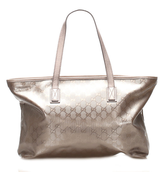 グッチ GGインプリメ 211137 メタリック ピンク PVC レザー ショルダーバッグ トートバッグ レディース GUCCI 中古