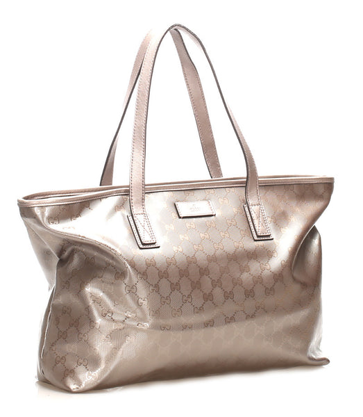 グッチ GGインプリメ 211137 メタリック ピンク PVC レザー ショルダーバッグ トートバッグ レディース GUCCI 中古