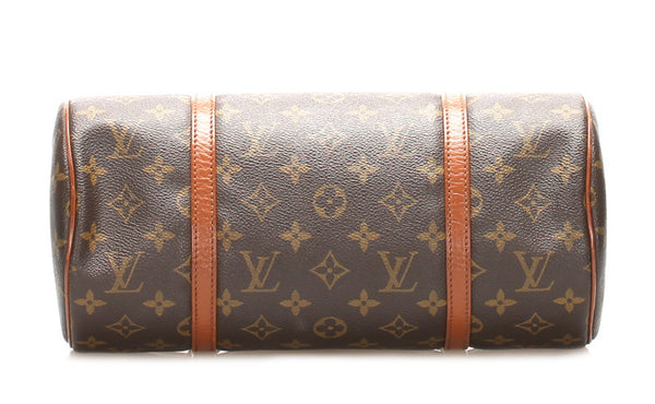 ルイ ヴィトン モノグラム パピヨン30 M51385 ブラウン PVC レザー ハンドバッグ レディース LOUIS VUITTON 中古