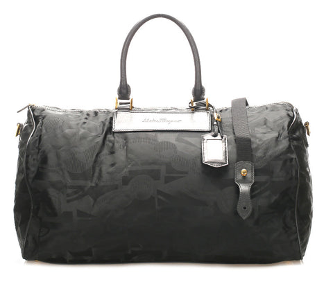 サルヴァトーレフェラガモ 24 5506 ブラック ナイロン レザー ハンドバッグ ショルダーバッグ 2WAY ユニセックス Salvatore Ferragamo 中古