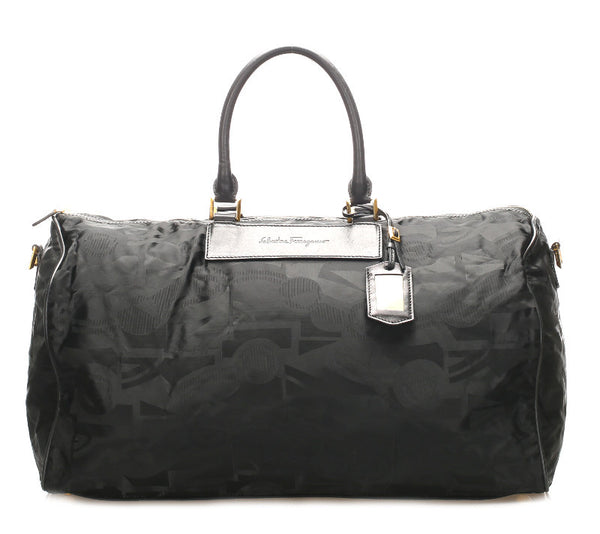 サルヴァトーレフェラガモ 24 5506 ブラック ナイロン レザー ハンドバッグ ショルダーバッグ 2WAY ユニセックス Salvatore Ferragamo 中古