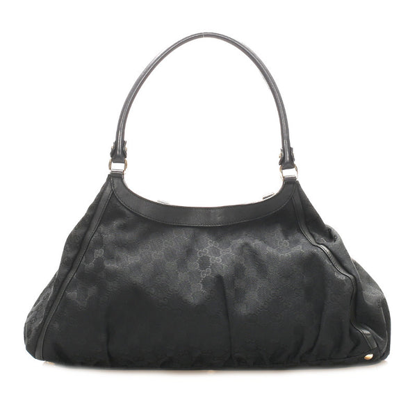 グッチ GGキャンバス アビー 189835 ブラック キャンバス レザー ショルダーバッグ レディース GUCCI 中古