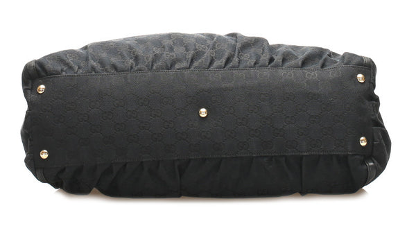 グッチ GGキャンバス アビー 189835 ブラック キャンバス レザー ショルダーバッグ レディース GUCCI 中古