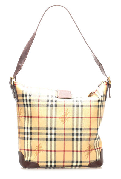 バーバリー ノバチェック ベージュ PVC レザー 肩掛け ショルダーバッグ レディース BURBERRY 中古