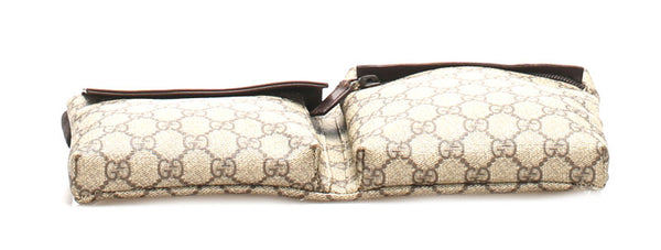 グッチ GGスプリーム 28566 ベージュ ブラウン PVC レザー ウエストバッグ ユニセックス GUCCI 中古